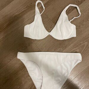 Hollister Underwire Ribbed White Bikini Set